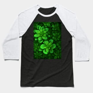 Biolumnicent green flower pattern Baseball T-Shirt